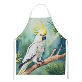 Sulphurcrested Cockatoo Apron Cooking Kitchen Server Baking Crafts Gardening for Adult Women Men, Unisex, Large, Multicolor