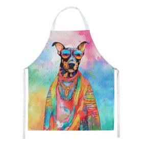 Doberman Pinscher Hippie Dawg Apron Cooking Kitchen Server Baking Crafts Gardening for Adult Women Men, Unisex, Large, Multicolor