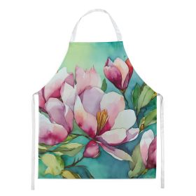 Louisiana Magnolias in Watercolor Apron Cooking Kitchen Server Baking Crafts Gardening for Adult Women Men, Unisex, Large, Multicolor
