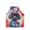 Black Poodle Patriotic American Apron Cooking Kitchen Server Baking Crafts Gardening for Adult Women Men, Unisex, Large, Multicolor