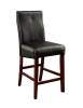 Beautifully sleek Transitional 2pcs Counter Height Chairs Brown Cherry Leatherette Cushion Seat Kitchen Dining Room Furniture Parson High Chairs