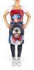 Portuguese Water Dog Patriotic American Apron Cooking Kitchen Server Baking Crafts Gardening for Adult Women Men, Unisex, Large, Multicolor