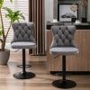 A&A Furniture,Swivel Velvet Barstools Adjusatble Seat Height from 25-33 Inch,17.7 inch base