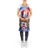 NEW Staffordshire Bull Terrier Patriotic American Apron Cooking Kitchen Server Baking Crafts Gardening for Adult Women Men, Unisex, Large, Multicolor