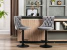 A&A Furniture,Swivel Velvet Barstools Adjusatble Seat Height from 25-33 Inch,17.7 inch base