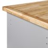 Rolling Kitchen Island with Storage, Two-sided Kitchen island Cart on Wheels with Wood Top, Wine and Spice Rack, Large Kitchen Cart with 2 Drawers