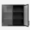 Retro Style Wall Mounted Cabinet Table-Top Storage Cabinet with Hazy Glass Doors and 2 Adjustable Shelves for Bathroom Kitchen Living Room Kitchen Hal
