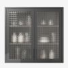 Retro Style Wall Mounted Cabinet Table-Top Storage Cabinet with Hazy Glass Doors and 2 Adjustable Shelves for Bathroom Kitchen Living Room Kitchen Hal