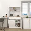 67.7" Tall Kitchen Trash Can Storage Cabinet with 3 Adjustable Shelves, 2 Drawers and 1 Tilt Out Trash Cabinet for Kitchen, Dinning Room