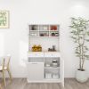 67.7" Tall Kitchen Trash Can Storage Cabinet with 3 Adjustable Shelves, 2 Drawers and 1 Tilt Out Trash Cabinet for Kitchen, Dinning Room