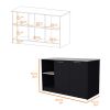 Travis Black and Onyx Double Door Cabinets Kitchen Island