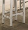 Antique White Finish Solid wood Farmhouse Design Kitchen 2pc Stools Dark Brown Chairs Linen-like Upholstered Seat Dining Room