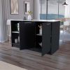 Travis Black and Onyx Double Door Cabinets Kitchen Island