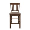 Dark Brown Finish Counter Height Chairs Set of 2 Wooden Dining Classic Dining Kitchen Furniture Upholstered Seat