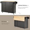 Rolling Mobile Kitchen Island with Solid Wood Top and Locking Wheels,52.7 Inch Width,Storage Cabinet and Drop Leaf Breakfast Bar,Spice Rack