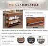 56 inch Rolling Kitchen Island with Storage,Kitchen Cart with Solid OAK Wood Top,Two-sided Kitchen island Cart on Wheels , Wine and Spice Rack