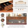 56 inch Rolling Kitchen Island with Storage,Kitchen Cart with Solid OAK Wood Top,Two-sided Kitchen island Cart on Wheels , Wine and Spice Rack