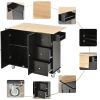 Rolling Mobile Kitchen Island with Solid Wood Top and Locking Wheels,52.7 Inch Width,Storage Cabinet and Drop Leaf Breakfast Bar,Spice Rack