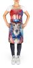 Whippet Patriotic American Apron Cooking Kitchen Server Baking Crafts Gardening for Adult Women Men, Unisex, Large, Multicolor