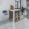 Jordan Concrete Gray and Ibiza Marble Counter Height Table Top Kitchen Island
