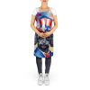 Black Poodle Patriotic American Apron Cooking Kitchen Server Baking Crafts Gardening for Adult Women Men, Unisex, Large, Multicolor