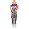 Shar Pei Patriotic American Apron Cooking Kitchen Server Baking Crafts Gardening for Adult Women Men, Unisex, Large, Multicolor