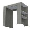 Jordan Concrete Gray and Ibiza Marble Counter Height Table Top Kitchen Island