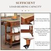 56 inch Rolling Kitchen Island with Storage,Kitchen Cart with Solid OAK Wood Top,Two-sided Kitchen island Cart on Wheels , Wine and Spice Rack