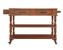 56 inch Rolling Kitchen Island with Storage,Kitchen Cart with Solid OAK Wood Top,Two-sided Kitchen island Cart on Wheels , Wine and Spice Rack