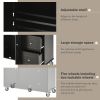 Rolling Mobile Kitchen Island with Solid Wood Top and Locking Wheels,52.7 Inch Width,Storage Cabinet and Drop Leaf Breakfast Bar,Spice Rack