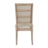 Light Oak Finish Beautiful Dining Chairs Set of 2pc, Upholstered Seat and Back Beige Fabric Rustic Look Ladderback Wooden Dining Kitchen Furniture