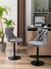 A&A Furniture,Swivel Velvet Barstools Adjusatble Seat Height from 25-33 Inch,17.7 inch base