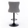 A&A Furniture,Swivel Velvet Barstools Adjusatble Seat Height from 25-33 Inch,17.7 inch base