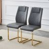 Modern dining chairs, restaurant chairs, and gold legged upholstered chairs made of artificial leather, suitable for kitchens, living rooms, bedrooms