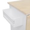 Kitchen Island with Drop Leaf, 53.9" Width Rolling Kitchen Cart on Wheels with Internal Storage Rack and 3 Tier Pull Out Cabinet Organizer