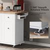 Kitchen Island with Drop Leaf, 53.9" Width Rolling Kitchen Cart on Wheels with Internal Storage Rack and 3 Tier Pull Out Cabinet Organizer