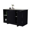 Travis Black and Onyx Double Door Cabinets Kitchen Island