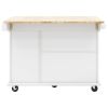 Kitchen Island with Drop Leaf, 53.9" Width Rolling Kitchen Cart on Wheels with Internal Storage Rack and 3 Tier Pull Out Cabinet Organizer