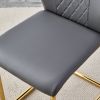Modern dining chairs, restaurant chairs, and gold legged upholstered chairs made of artificial leather, suitable for kitchens, living rooms, bedrooms