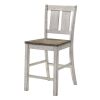 Antique White Finish Solid wood Farmhouse Design Kitchen Set of 2pc Counter Height Dining Chairs Slat Back Chairs Dining Room