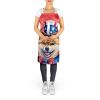 Shiba Inu Patriotic American Apron Cooking Kitchen Server Baking Crafts Gardening for Adult Women Men, Unisex, Large, Multicolor