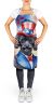 Black Poodle Patriotic American Apron Cooking Kitchen Server Baking Crafts Gardening for Adult Women Men, Unisex, Large, Multicolor