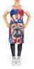 Shar Pei Patriotic American Apron Cooking Kitchen Server Baking Crafts Gardening for Adult Women Men, Unisex, Large, Multicolor