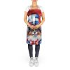 Papillon Patriotic American Apron Cooking Kitchen Server Baking Crafts Gardening for Adult Women Men, Unisex, Large, Multicolor