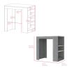Kitchen Island Doyle, Kitchen, Concrete Gray / Ibiza Marble Color Finish