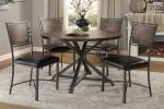 Industrial Style Metal Frame Chairs Set of 2, Faux Leather Seat Burnished Brown finish and Gray Metal Finish Rustic Style Dining Kitchen Furniture