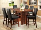 Beautifully sleek Transitional 2pcs Counter Height Chairs Brown Cherry Leatherette Cushion Seat Kitchen Dining Room Furniture Parson High Chairs