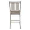 Antique White Finish Solid wood Farmhouse Design Kitchen Set of 2pc Counter Height Dining Chairs Slat Back Chairs Dining Room