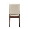 Modern Design Set of 2 Side Chairs Fabric Upholstered Seat Back Brown Finish Wooden Dining Kitchen Furniture