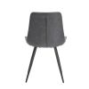 Modern Design Dining Chairs 2pc Set Gray Faux Leather Upholstery Black Metal Legs Kitchen Dining Furniture